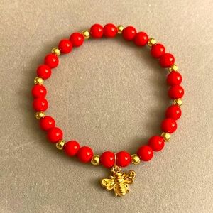 Beads red and gold bracelet ❤️⭐️